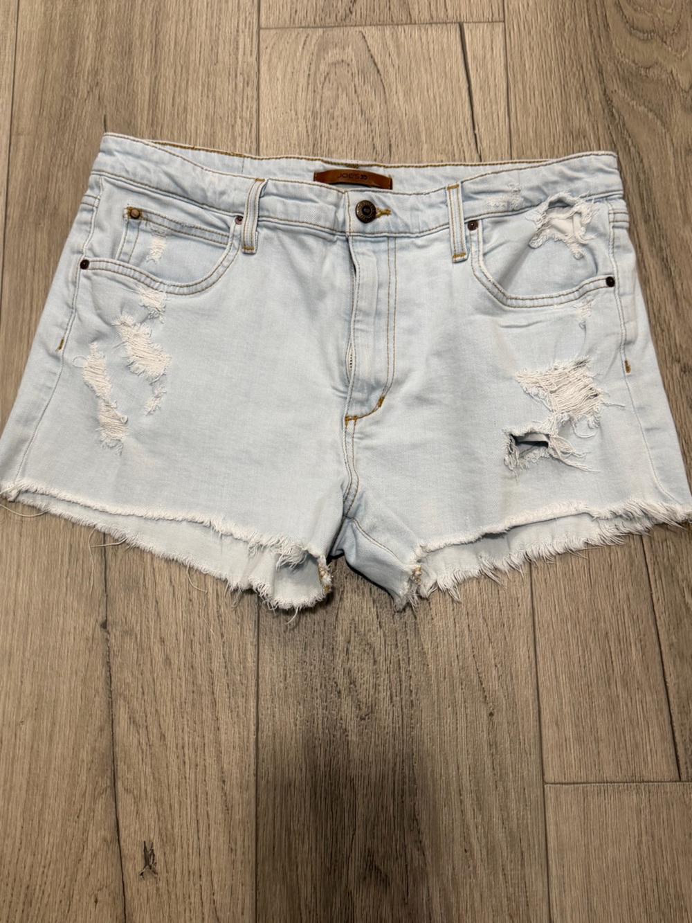 Joe's Jeans Light Blue Distressed Frayed Hem Denim Shorts